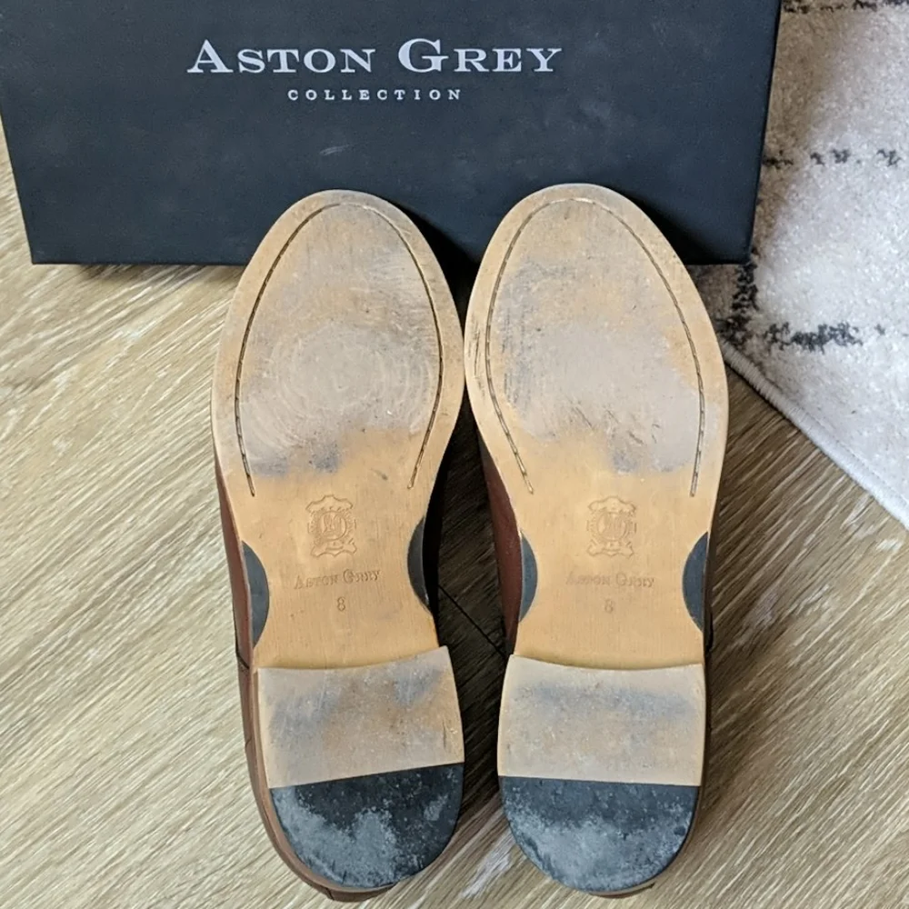 Men’s Aston Grey Leather Dress Shoes